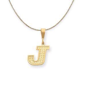 14k Yellow Gold, Ashley, Initial J Necklace - 18 Inch